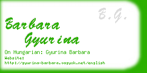 barbara gyurina business card